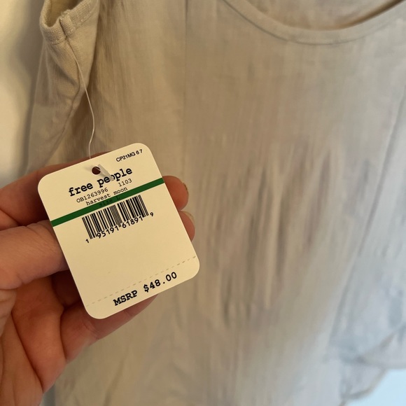 Cream (L) Free People spaghetti strap, thong bodysuit - Picture 3 of 5